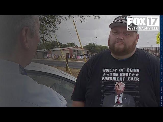 Trump T-shirt Controversy: Interview with man who was confronted by an election official