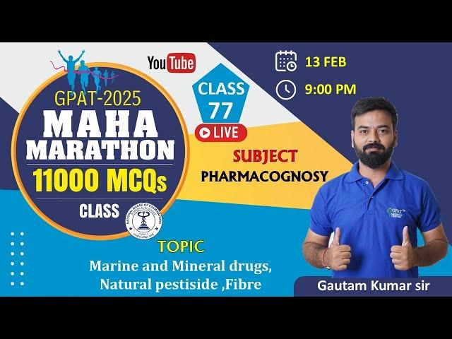 CLASS- 77 | MARINE, MINERAL DRUGS, NATURAL PESTISIDE, FIBRE PHARMACOGNOSY | GPAT MAHAMARATHON #