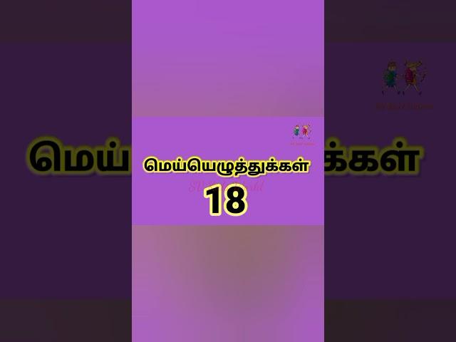 மெய் எழுத்துக்கள்|| mei ezhuthukkal for kids || Tamil || தமிழ் || SV Kids World.        #shorts