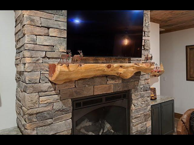 RUSH TIME!! The Rock Guys are Here, and No Mantle.  We Cut, Polish, & Install a Log Mantle in 8Hr's!