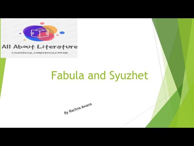 Fabula and Syuzhet (Russian Formalism)