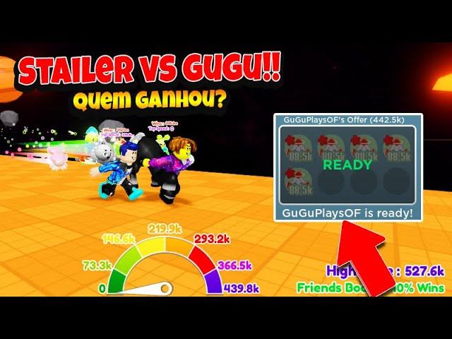 STAILERBLOX VS GUGUPLAYS VALENDO TODOS OS PETS SECRETOS DO RACE CLICKER GUGU PERDEU??? KKKK - ROBLOX