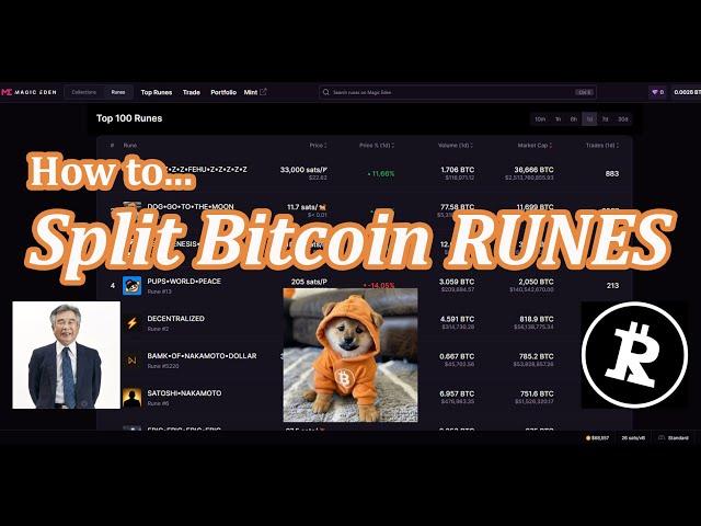 How to Split Bitcoin Runes Tokens on Magic Eden into Smaller Lot Sizes ($DOG and $MrYen Going Crazy)