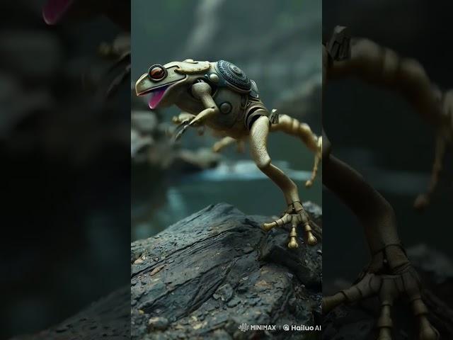 mecha frog #aiart #dinos #aicreations #funny #dinoco #ai #dragon  #dinosaur #dino #frog #frogs