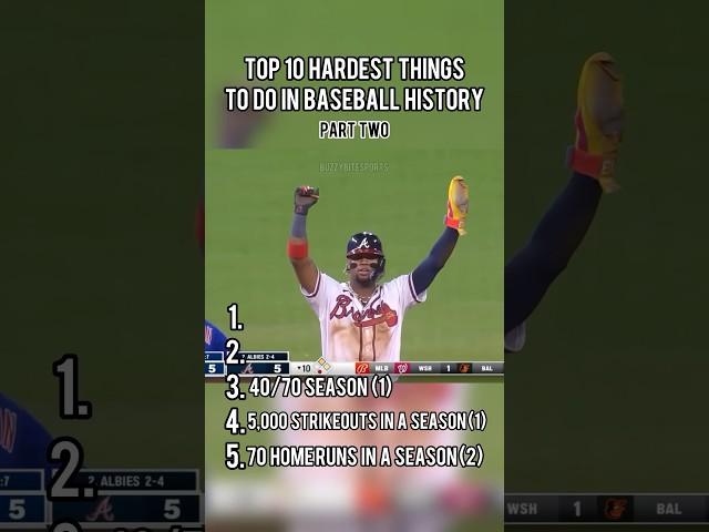 Top 10 HARDEST things to do in baseball history part two!