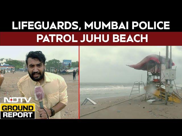 Mumbai Rains Today | Lifeguards, Mumbai Police Patrol Juhu Beach Amid Early Monsoon In Mumbai