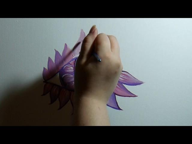 Paint a abstract acrylic flower eye - art tutorial painting with SASART