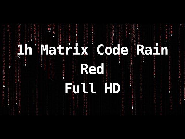 1h Matrix Code Rain | Digital Rain Animation | Screensaver | Red | Full HD