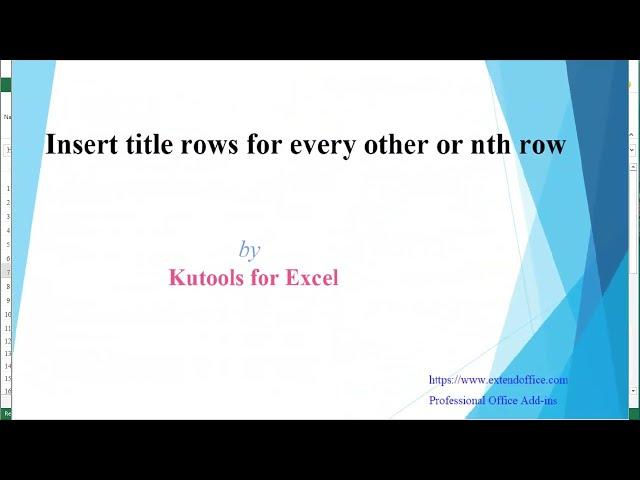 Insert tile rows for every other or nth row in Excel