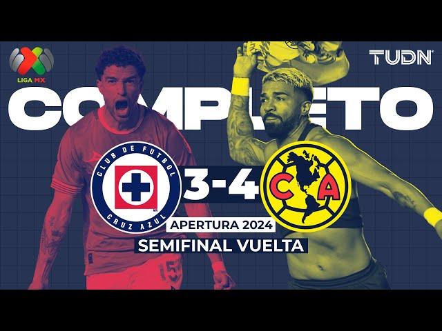  Partido COMPLETO sin INTERRUPCIONES | Cruz Azul 3-4 América | AP2024 - Semifinal - Vuelta | TUDN