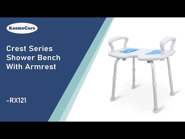 KosmoCare Crest Series Shower Bench with Armrest - Features (RX121)