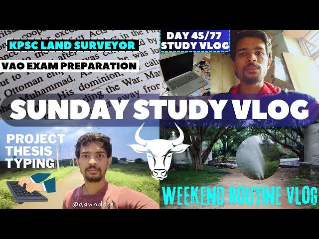 Weekend Routines Study | Sunday Study Vlog | vao exam preparation english Thesis Typing#landsurveyor