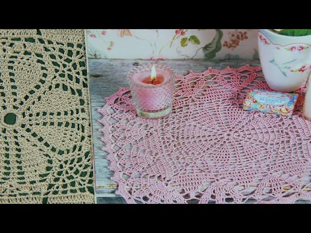 КРАСИВАЯ КВАДРАТНАЯ САЛФЕТКА КРЮЧКОМ. СХЕМА. ЧАСТЬ ПЕРВАЯ.