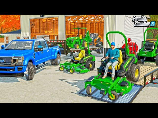 RUNNING A $1,000,000 MOWING BUSINESS! (MOWING FOOTBALL FIELD) | FS22