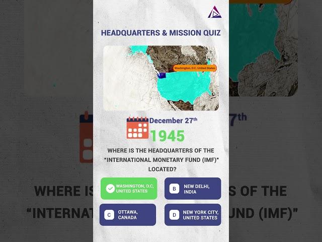 "Headquarters & Mission Quiz" Uncover Where International Organizations Reside and Why!?️ #2