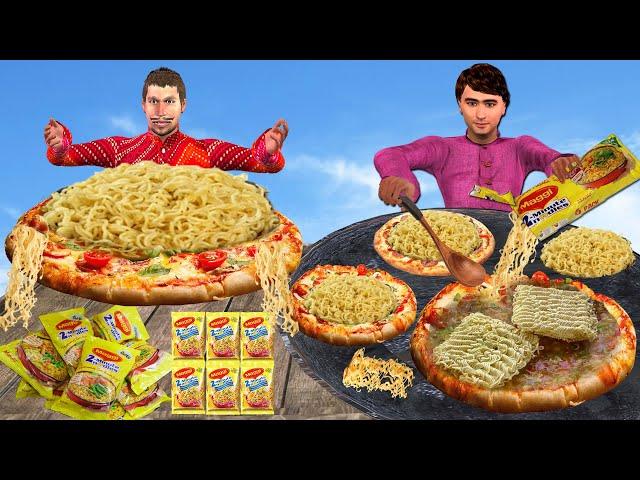 Maggi Pizza Street Food Tasty Maggi Noodles Pizza Recipe Cooking Village Food Hindi Kahaniya Comedy