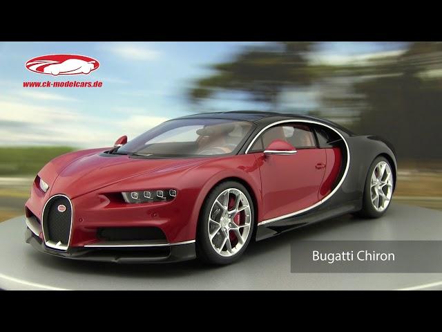 ck-modelcars-video: Bugatti Chiron Baujahr 2016 rot/schwarz 1:12 Kyosho