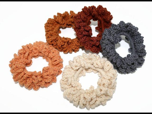 Easy Crochet Tutorial - Loop Scrunchies Hair Ties