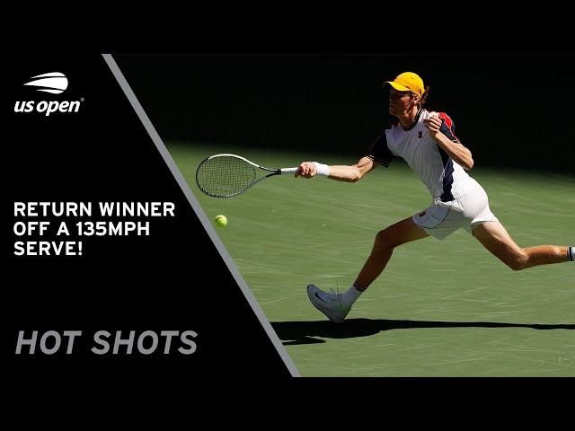 Jannik Sinner Returns 135mph Serve with Interest! | 2021 US Open