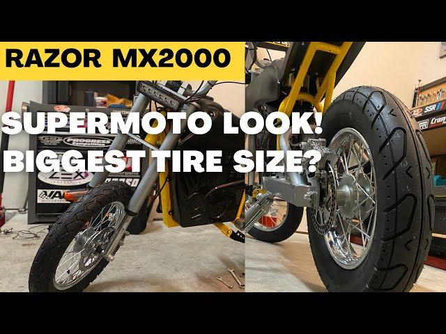 Installed Supermoto Tires on my MX2000 | Biggest Tire Sizes that fit Razor MX650 MX500 Wheels