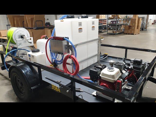 Compact Soft Wash Trailer Comet P40 Drone Washing