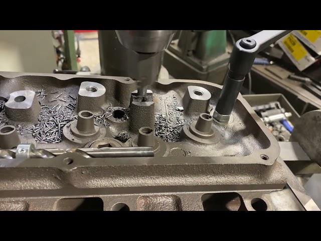 Ford 351 Cleveland head work rocker stud machining