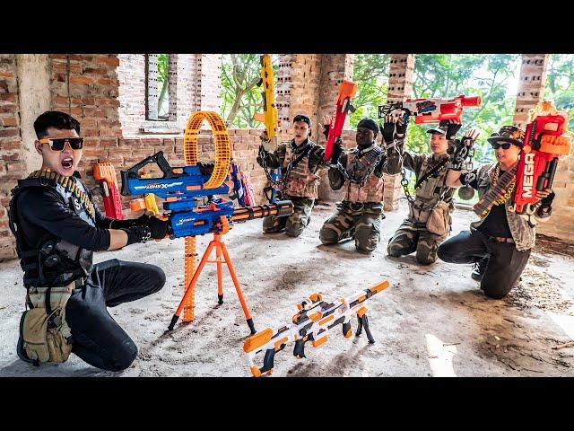 LTT Game Nerf War : Warriors SEAL X Nerf Guns Fight Evil Adventurer Mr Close And Crime Group