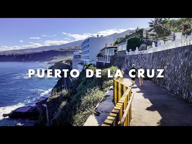 Walking in the Puerto de la Cruz, Tenerife (Breathtaking Ocean Views with Nature Sounds) 4k HDR