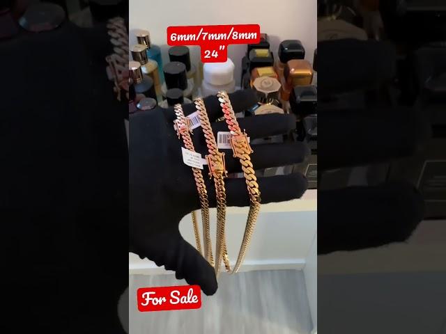 Side by Side Miami Cuban Link 6MM, 7MM and 8MM.