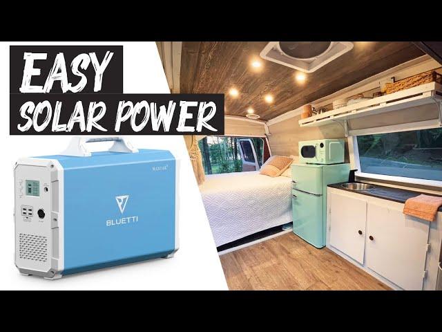 HOW WE POWER OUR VAN // Solar Power The Easy Way (Bluetti EB240) Wiring and Install How To