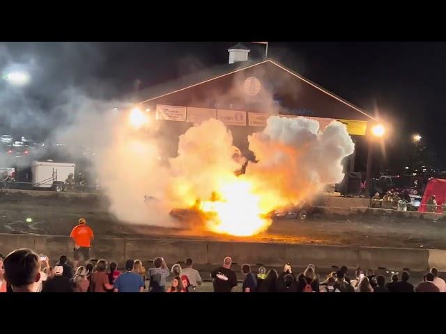 Columbia County Fair 2024 Demolition Derby Car Explosion