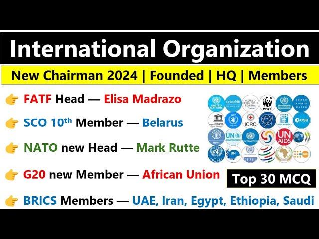 International Organization & their Headquarters 2024 | International organizations GK