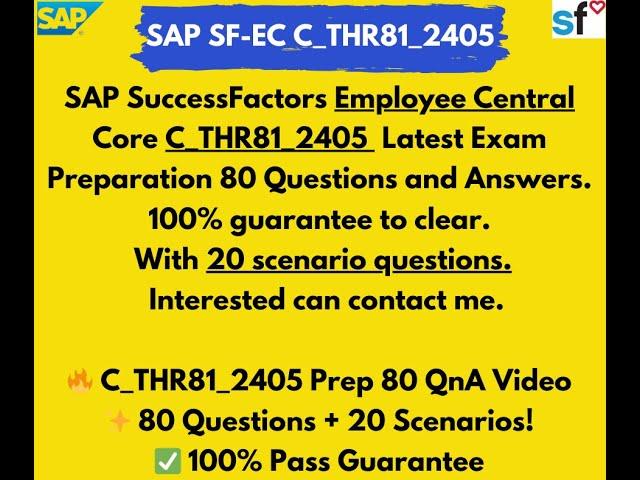 SAP SF Employee Central THR81_2405 Latest Certification Exam Preparation Questions and Answers 2024