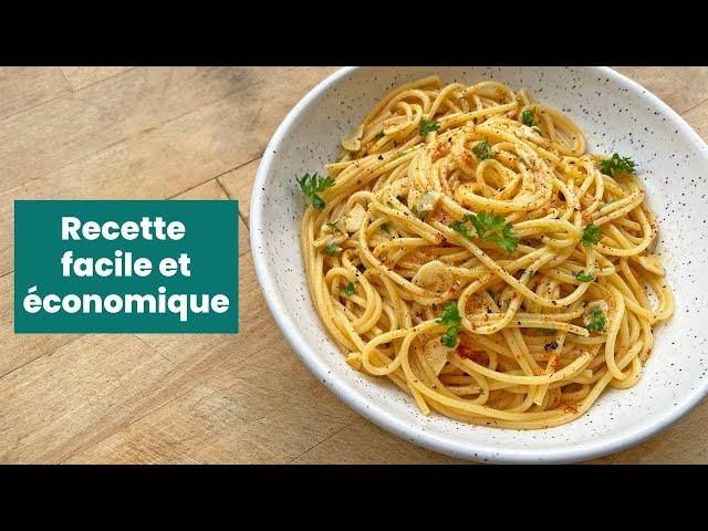 Pâtes à l'ail - Recette facile et économique