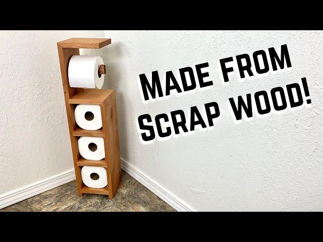 DIY Scrap Wood Toilet Paper Holder! #BUILDATHOME