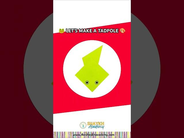  Let's make an Origami Tadpole  | School Craft Ideas ️ #craft #art #shorts #trending #school