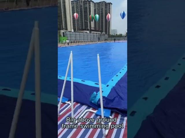 Above ground PVC swimming pool with steel frame