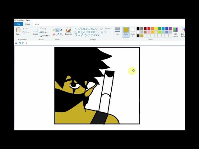 Drawing of a anime drawing on Ms paint