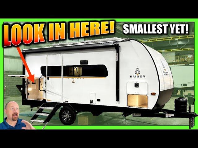SMALLEST EVER with W/D Prep • WOW! • 2025 Ember E-Series 18RBE Solo & Couples Camping Travel Trailer