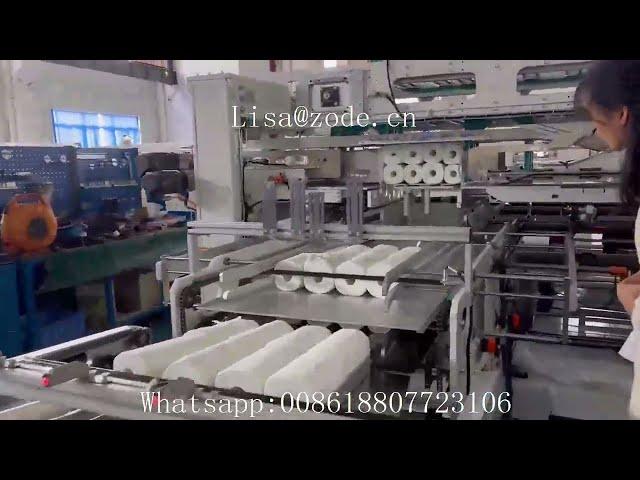 Toilet Paper Rolls And Kitchen Towel Rolls Wrapping Packaging Machine Testing to Ship to Korea