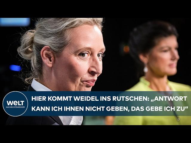 TV-DUELL - ALICE WEIDEL verunsichert: „Keine einfache Antwort - kann ich ihnen heute nicht geben“