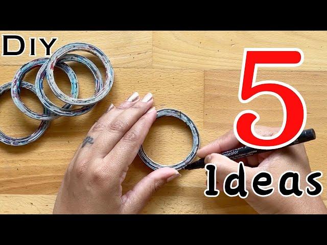 5 Different Diy Ideas Using Waste Paper || Wonderful Diy ideas made out of Newspaper