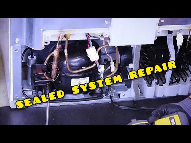 Frigidaire refrigerator not cooling - R600a sealed system repair