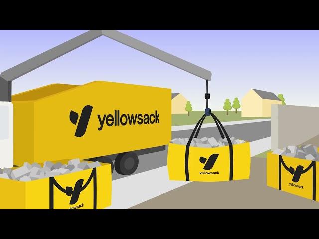 Yellowsack construction dumpster bag waste removal