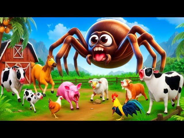 Giant Spider Attack on Farm Animals: Who Will Survive This Wild Adventure? The Great Escape Animals