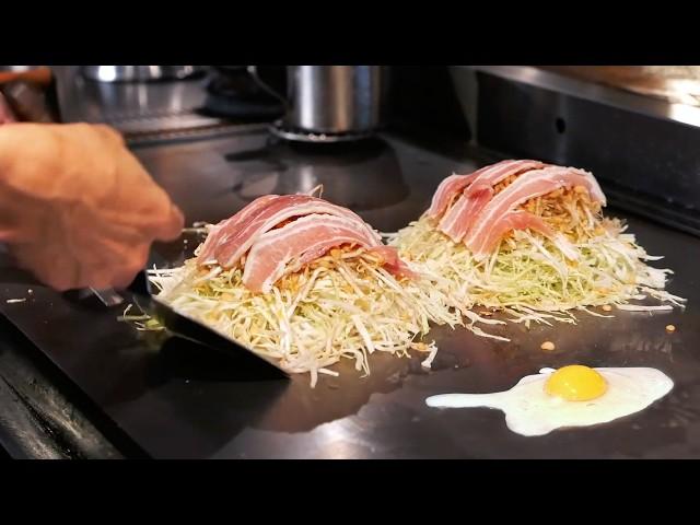 Japanese Food - The BEST OMELETTE OKONOMIYAKI! Teppan Dining By The Way Tokyo Japan