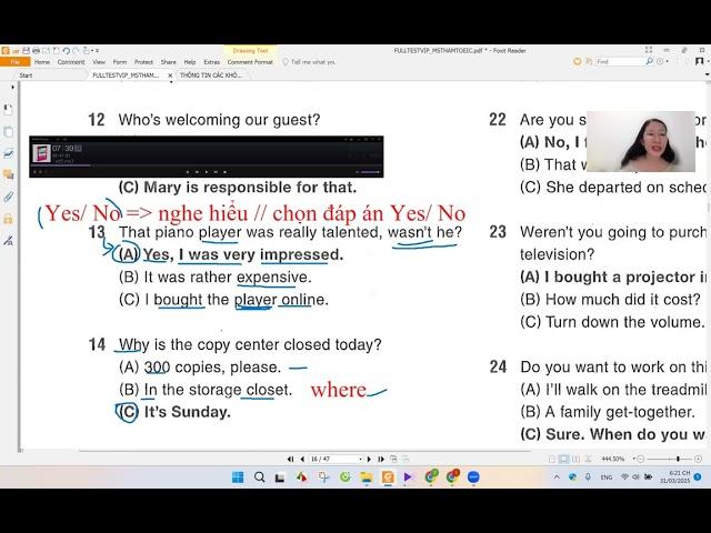 MAX ĐIỂM TOEIC LISTENING PART 2 || MS THẮM TOEIC (VIDEO SỐ 2)