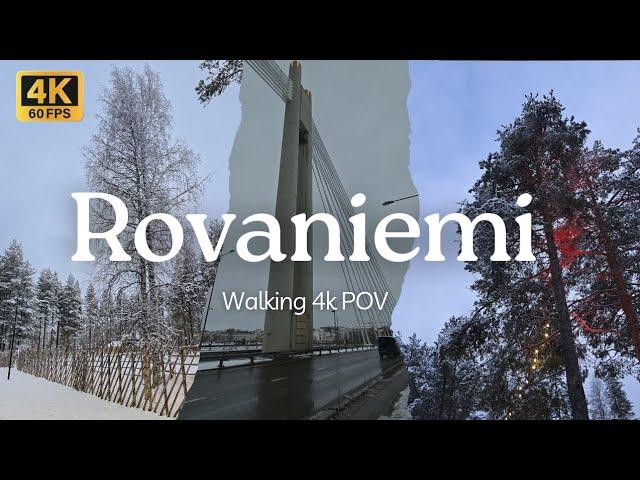 Walking Through Snowy Rovaniemi | 4K POV City Walk in Lapland