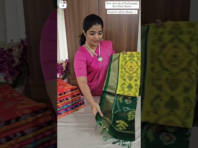 Pochampally Ikkat Silk Cotton Sarees  | Price - 3850/-  | Shop @ www.loomslegacy.com | 5% Diwali Off