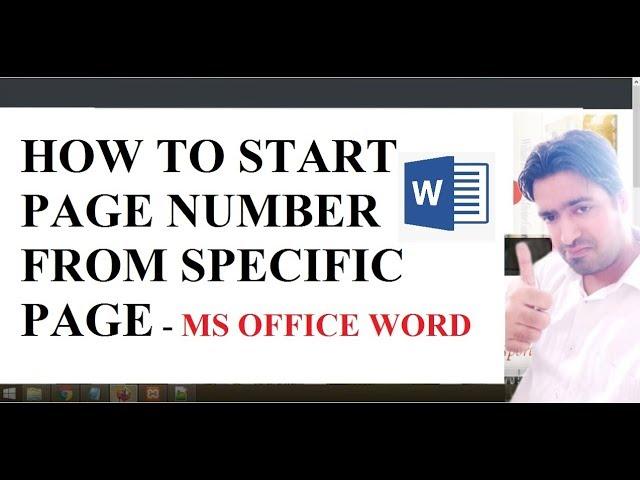 How To Start Page Number From Specific Page | MS Word  | Hindi